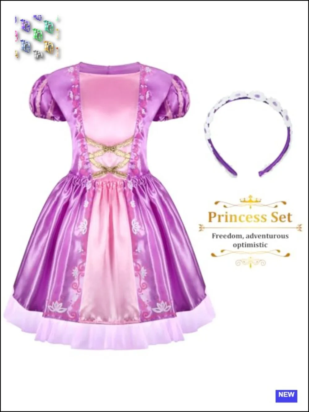Princess Dress Up Costume Set for Toddler Girls - 18 Pieces, Role Play, Gift